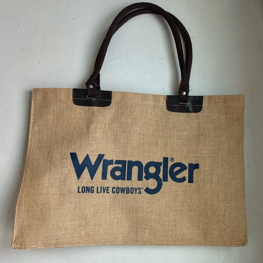 Wrangler Tan and Blue Tote Bag